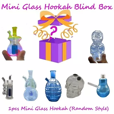 Blind Box 1pc Mini Glass Bong Smoking Hookah Hand Pipe SMOKING Pipe W/ 10mm Bowl • $8.54