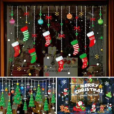 $8.26 • Buy Christmas Removable Window Wall Home Shop Stickers Decal Festival Art Ornaments