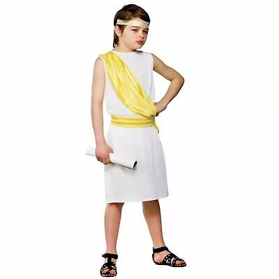 £9.98 • Buy Boys Ancient Greek Boy Costume Fancy Dress Up Halloween Party Toga Historical