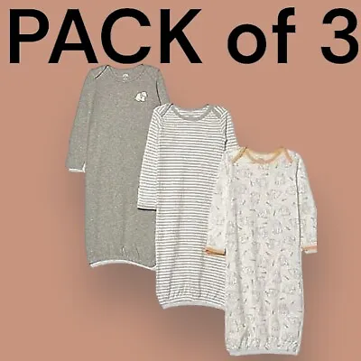 Sleepsuit Baby Nightwear Gown 3 PACK Pyjamas Cotton Summer Age 0-6 Months UK • £4.99