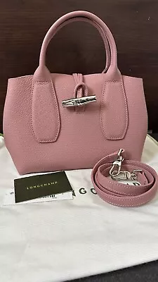 Longchamp Roseau S Handbag Pink Top Handle Crossbody Bag Made In France • $350
