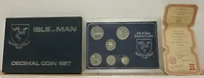 1976 Sterling Silver Isle Of Man BU 6-Coin IOM Year Set 1/2p - 50p In Case + COA • £39.99