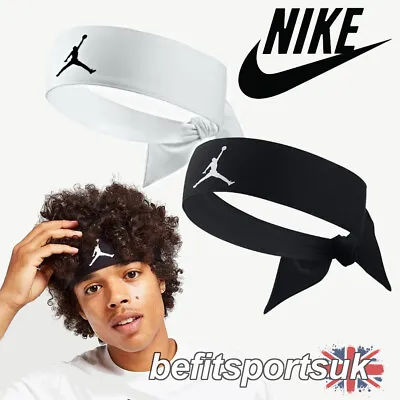 £16.95 • Buy Nike Headband Bandana Tie Dri Jordan Jumpman Basketball Nba Hairband Black White