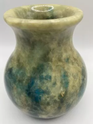 Beautiful Heavy Italian Made Teal And Tan Pottery Bud Vase Schmid Bros. Vintage • $17