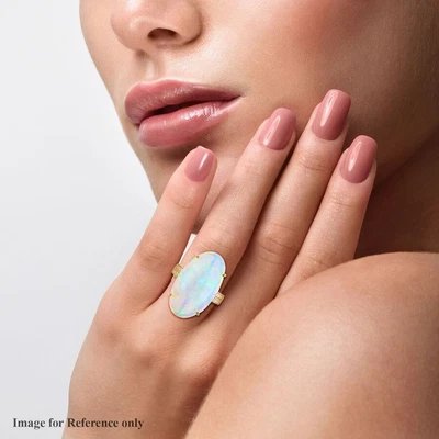 £2970.64 • Buy ILIANA 18ct Yellow Gold AAA Opal Solitaire Ring Size N Diamond SI GH TCW 14.7 Ct