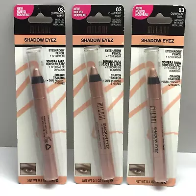 Milani Shadow Eyez Eyeshadow Pencil 12Hr Wear 03 CHAMPAGNE TOAST Sealed Lot Of 3 • $30