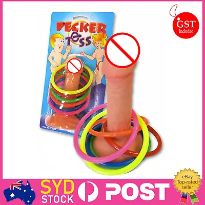 6x Pecker Penis Ring + 1x Toss Willy Dicky Games Bachelorette Adult Hens Party • $10.99