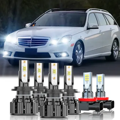 For Mercedes-Benz E350 E320 E550 -6x LED Headlight & Fog Light Bulbs Kit • $38.99