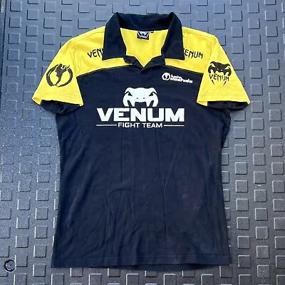 Venum Fight Team Lyoto Machida UFC MMA Collared T-Shirt Sz XL Black Yellow • $107.09