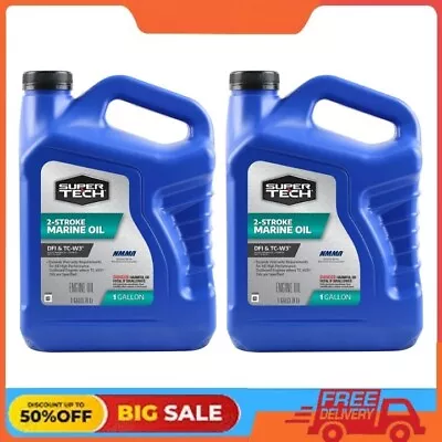 2 PAcks Super Tech TC-W3 Outboard 2 Cycle Engine Oil 1 Gallon • $36.40