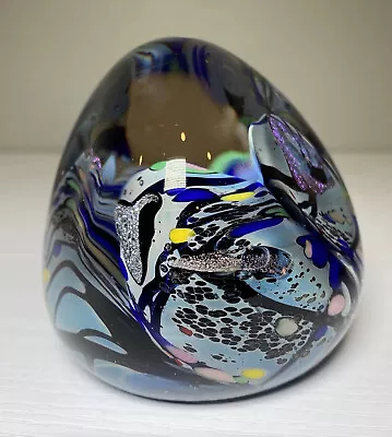 Signed ROLLIN KARG Glass Paperweight Handblown Dichroic Art Sculpture *pls Read • $99.99