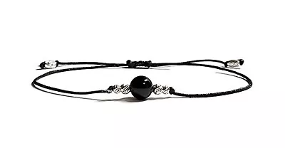 Karma Gemstones Energy Protection Sterling Silver Black Tourmaline Bracelet • £8