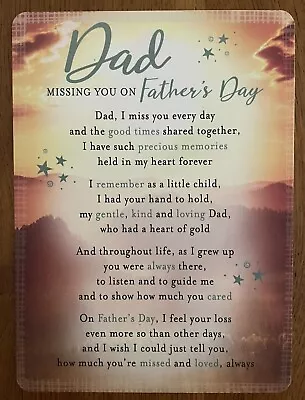 £2.79 • Buy Missing You On Father's Day In Loving Memory Dad Graveside Memorial Card  