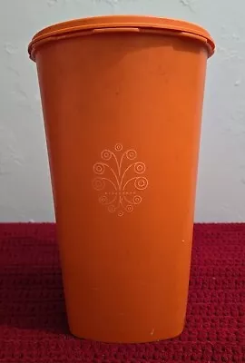 Vintage Tupperware 10 Tall Canister With Push Lid Orange • $12