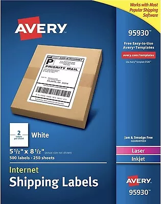 (500 LABELS) LASER Avery Shipping Mailing Labels 5.5 X 8.5  95930 • $64