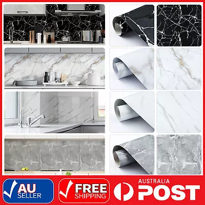 5M Marble Self Adhesive Wall Stickers Kitchen Cabinet Waterproof Oil Proof PVC • $18.19