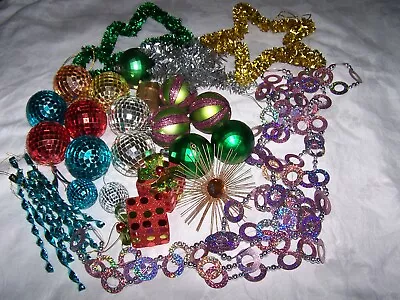 Christmas Decorations Vintage Retro Disco Mirror Glass Balls Baubles Topper • $25