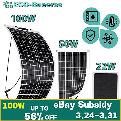 22/50W 100W 12V Solar Panel Charge Battery Charger Maintainer Marine RV Car Home • $8.99