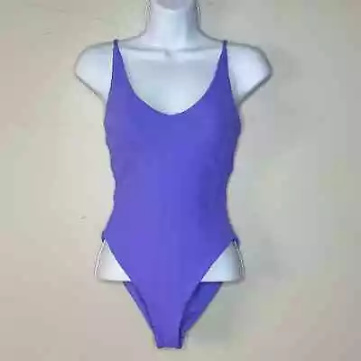 L*Space Pointelle Rib Gianna Back Cutout One Piece Swimsuit Amethyst Women 6 NWT • $59.97