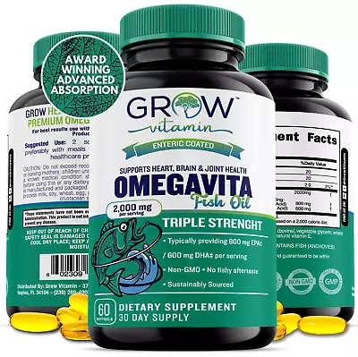 Dr. Tobias Omega 3 Fish Oil Triple Strength Supports Brain & Heart Health 3X • $19.99