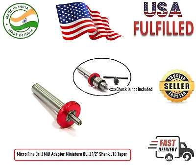 Micro Fine Drill Mill Adaptor Miniature Quill 1/2  Shank JT0 Taper USA FULFILLED • $37.99