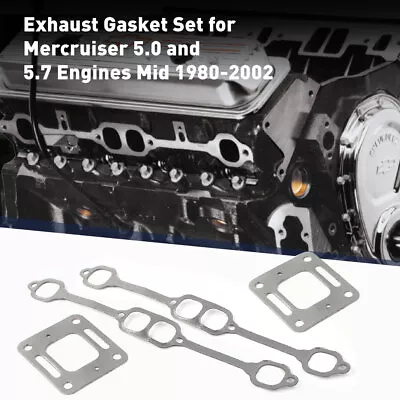 Exhaust Gasket Manifold Mercruiser 5.0 Mpi 5.7 350 Mag Riser Block V8 Elbow US • $16.80