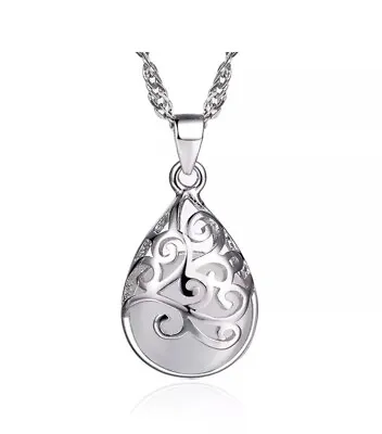 925 Sterling Silver Moonstone Pendant Chain Necklace Women's Jewellery New Gift. • £3.65