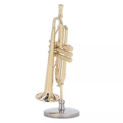 Miniature Trumpet Brass Romantic Vibes Mini Trumpet Model With Stand Case ▷ • $16.67