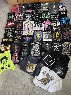 LOT OF 50 T SHIRTS BAND TEES Concert ROCK Rap Country VTG Y2k TOUR NWT All Sizes • $337.50