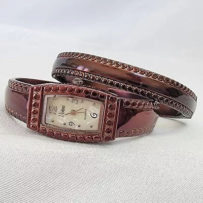 Vivani~ K1117~ Bangle Watch & Bracelet Set~ Deep Wine/Burgundy Color • $14.99