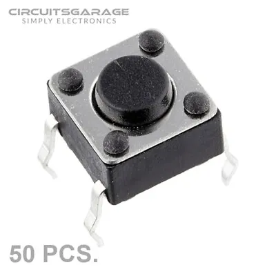 50 Pieces 6x6x5mm Through Hole Momentary Tactile Push Button Switch DIP4 - USA • $7.29