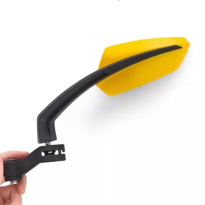 KiWAV Magazi Mirrors Tulip Style Yellow & Black For Motorcycle With Extender • $54.05