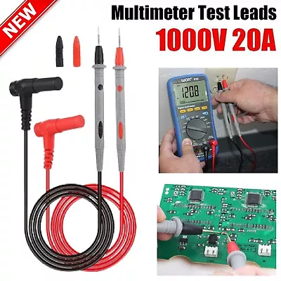 Multimeter Test Leads For Fluke Meter Electrical Alligator Clip Probes 1000V 20A • $8.99