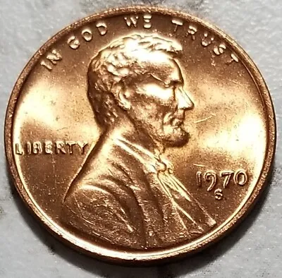 1970 S San Francisco Uncirculated U.S. Lincoln Memorial Penny Free S&H BIN319 • $1.99