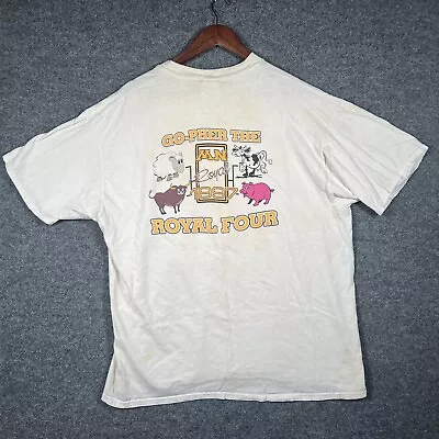 VTG Minnesota Gophers T Shirt 1997 Royal Four College Hanes Beefy Distressed XL • $14.99