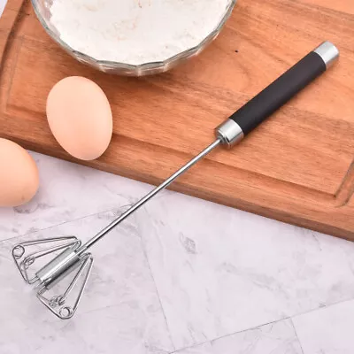 Egg Beater Self Turning Semi-automatic Whisk Hand Mixer Blender Kitchen Tools. • £3.59