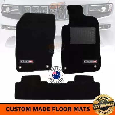 Custom Floor Mats JEEP GRAND CHEROKEE SRT8 WK2 2Row Black 5/2011-2024 SRT-8 LOGO • $134.95