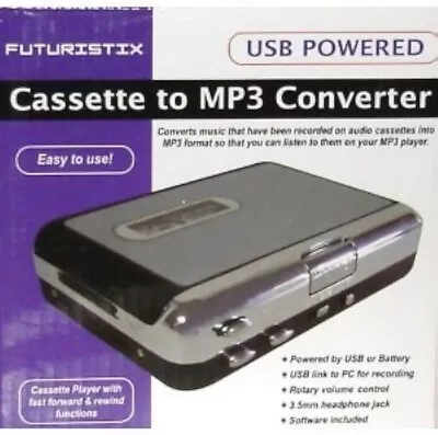 Futuristix Cassette To MP3 Convertor USB Powered • £15