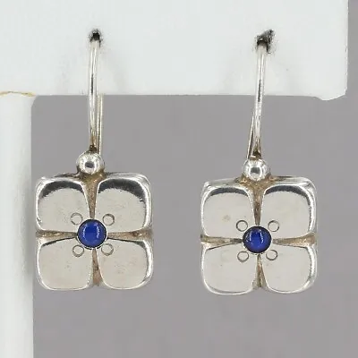 Vintage Silpada Didae Sterling Silver Lapis Accent Flower Drop Earrings W0511 • $39.99