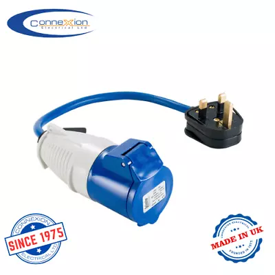 Converter Lead 13A Plug 16A Socket Adaptor Caravan Fly Lead 3 Pin 240V • £11.50