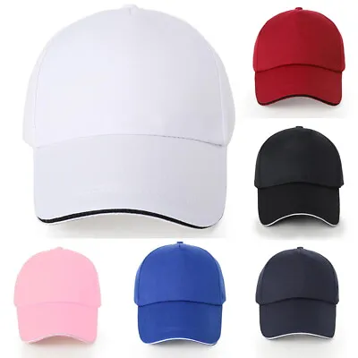 Baseball Cap Mens Womens Adjustable Plain Adults Summer Classic Sports Sun Hat • £4.49