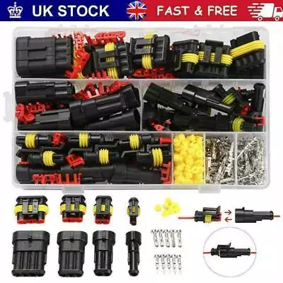 352Pcs 12V Electrical Wire Connector Plug Terminal Kit 1/2/3/4 Pin Waterproof • £10.29