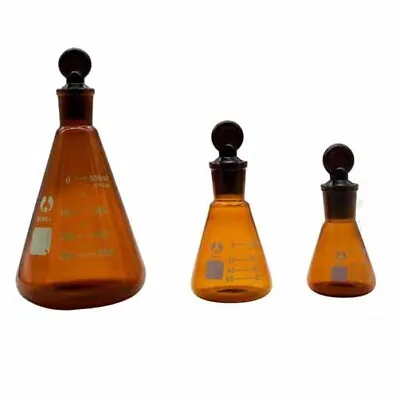 Flask Lab Organic Chemistry Laboratory Conical Glassware Beaker 25-500ml Reagent • $118.25