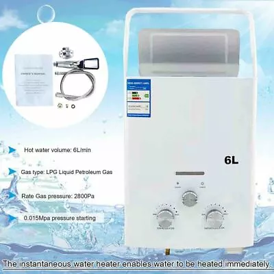 6L Hot Tankless Water Heater Instant LPG Propane For Camping Shower And Trailers • £95.05