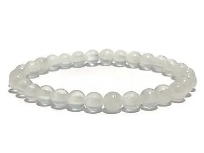 Selenite Gemstone Crystal Bracelet 6mm Grade A+ Peace & Meditation • £9.99