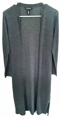 White House Black Market Womens Sweater Duster Long Open Front Medium Gray • $14.99