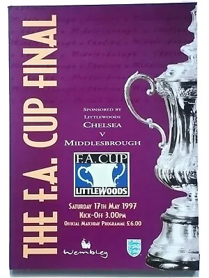 The 1997 FA Cup Final Official Programme Chelsea V Middlesbrough. MINT CONDITION • £10.99
