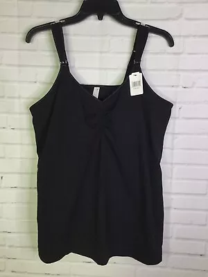 La Leche League International Womens 42C Drop Cup Nursing Tank Bra Top Black NEW • $22.49