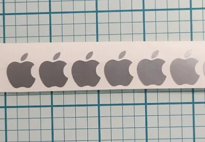 6 Metallic Silver Apple Logo Overlay Vinyl Decals - For IPhone Windows Laptops • $2.75