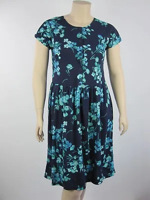 $9.99 • Buy Best Collection Ladies Short Sleeve Dress Size 10 14 16 Colour Navy Floral Print
